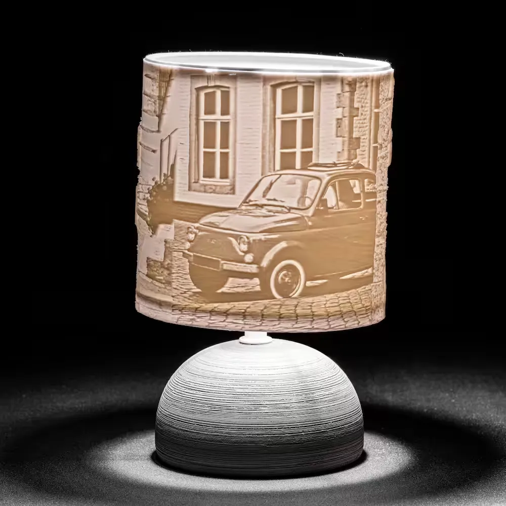 Fotodigital litofania circolare 3D retroilluminata 14 cm