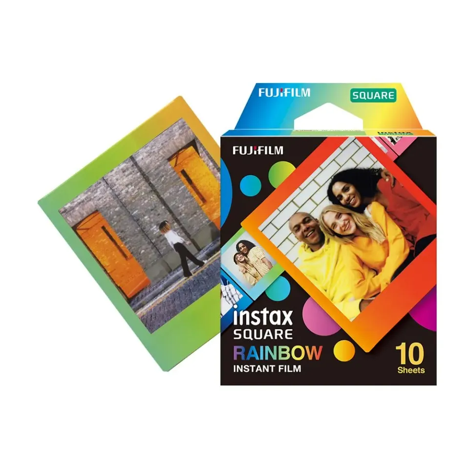 Instax Square Rainbow Border pellicola 10 scatti bordo arcobaleno