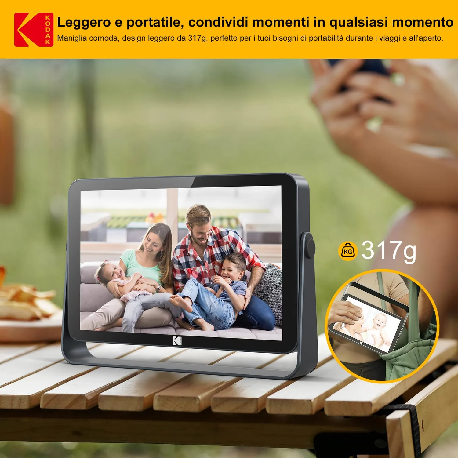 Kodak cornice digitale wifi 10,1 pollici touch 32GB batteria