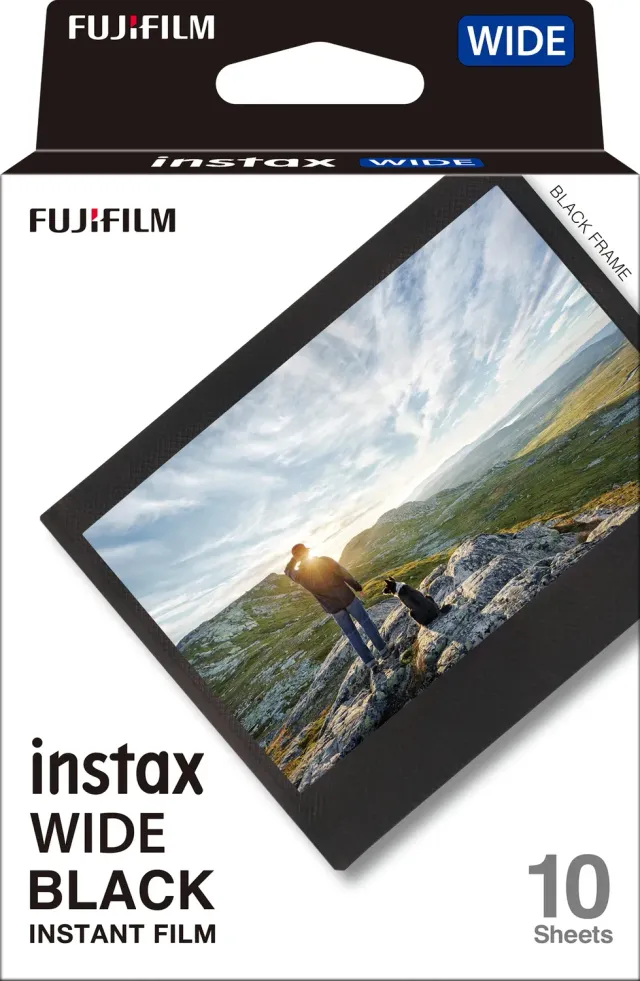 Instax Wide pellicola 10 scatti bordo nero ISO 800
