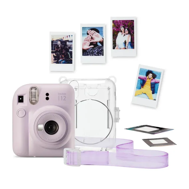 Instax Mini 12 fotocamera istantanea kit lilla con custodia