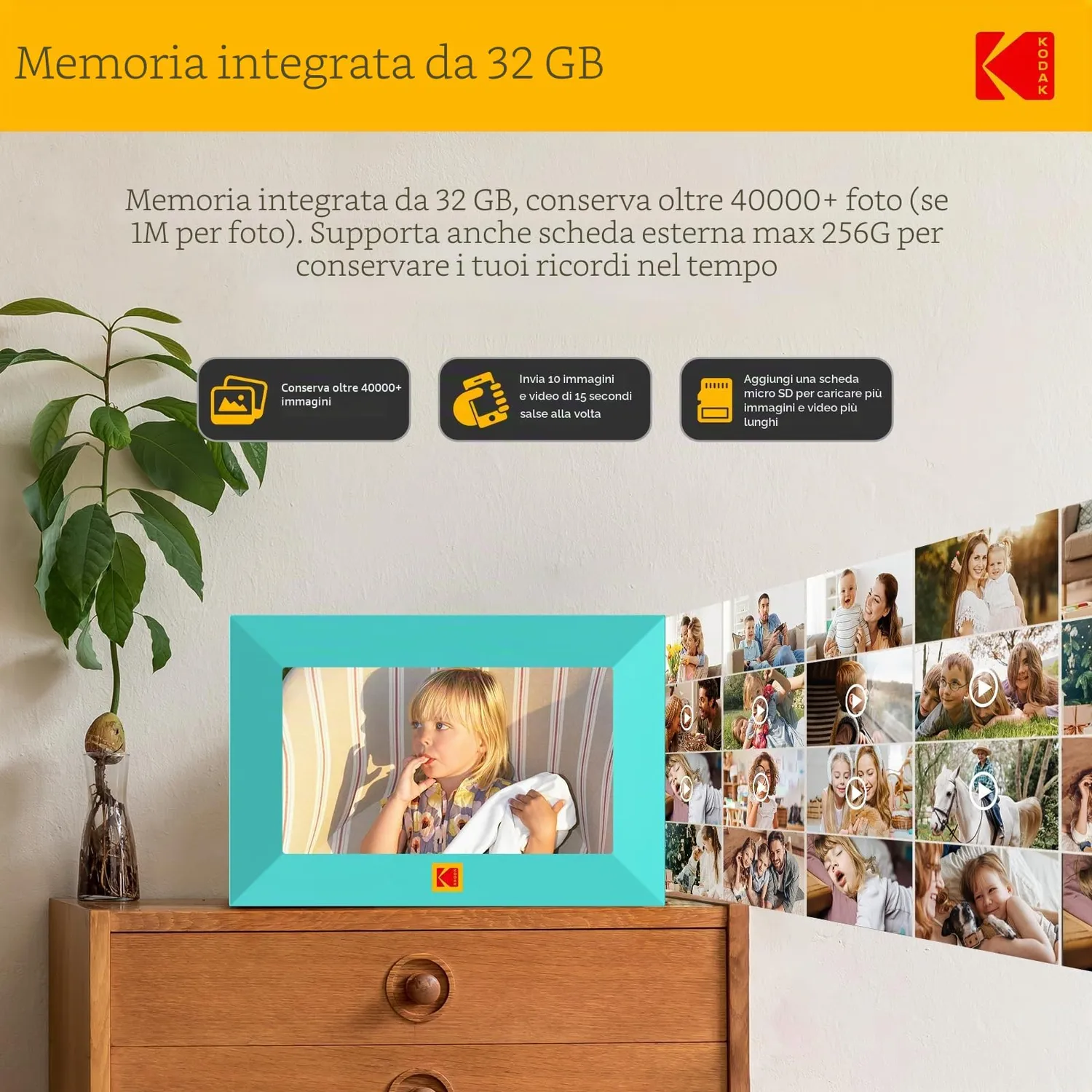 Kodak Cornice Digitale WiFi 7 Pollici Touch 32GB