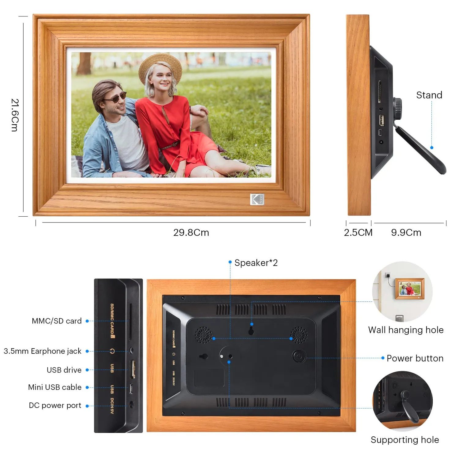 Kodak cornice digitale wifi 10 pollici touchscreen 32GB