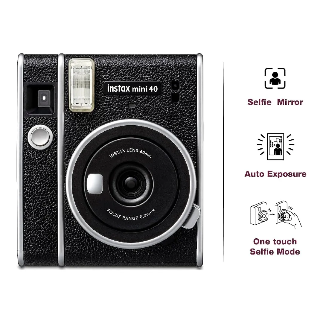 Instax Mini 40 fotocamera istantanea nera esposizione auto