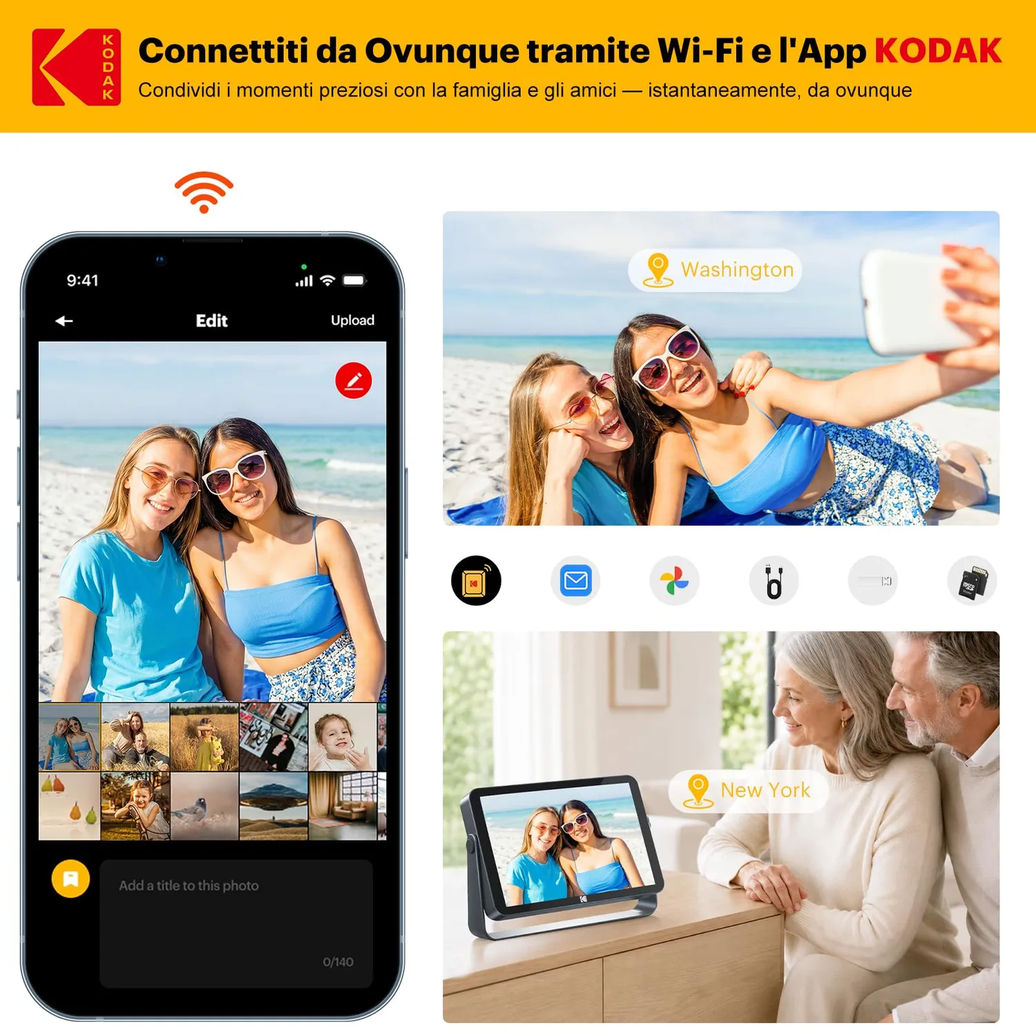Kodak Cornice Digitale WiFi 10,1 Pollici FHD Touch 32GB Batteria