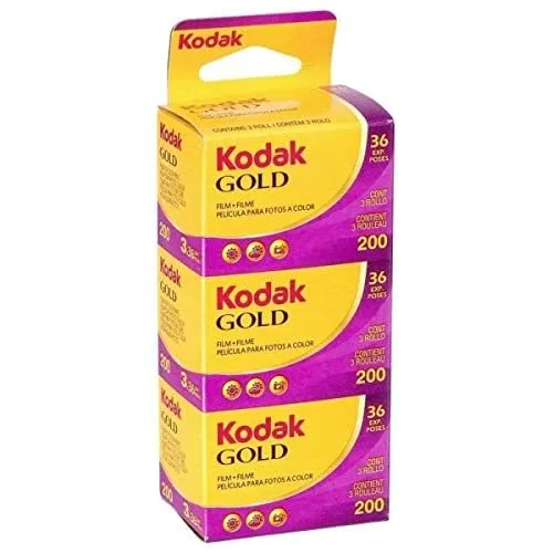 Kodak Gold 200 pellicola 35mm 36 pose 3 rullini