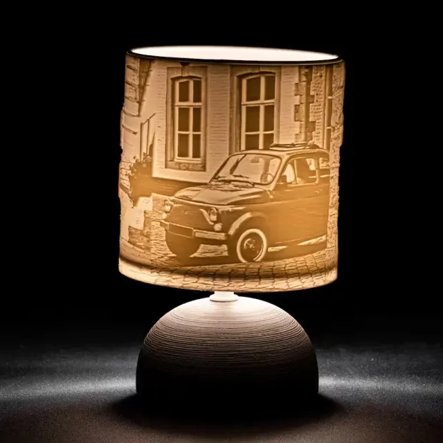 Fotodigital litofania circolare 3D retroilluminata 14 cm